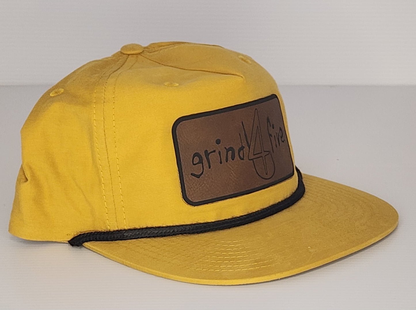 grind4five Leather Patch Unstructured Rope Hat