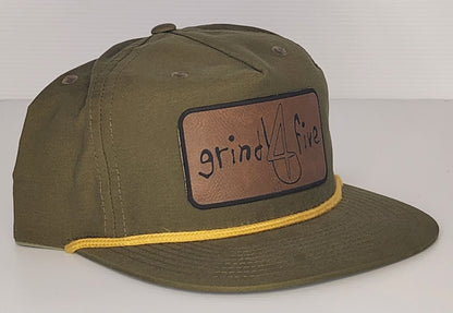 grind4five Leather Patch Unstructured Rope Hat