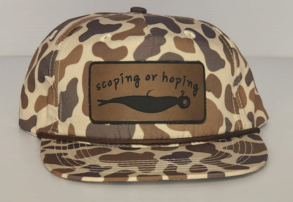 Scoping or Hoping Leather Patch Unstructured Rope Hat